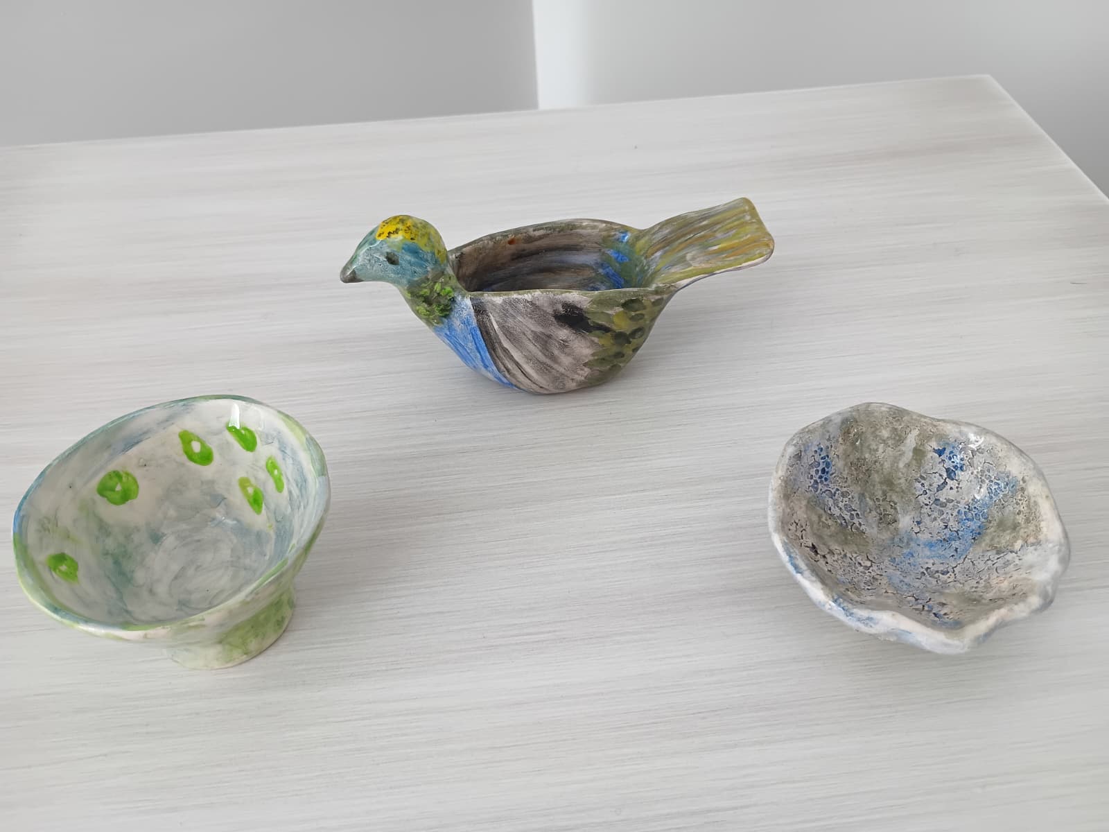 Kuş Yuvası: Kuş Figürlü Kase ve İkili Sosluk Seti